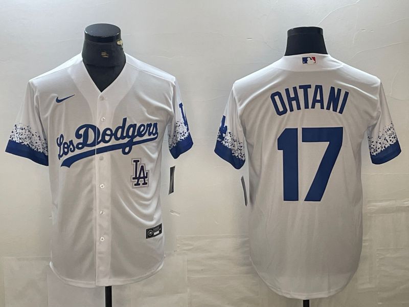 Men 2025 Los Angeles Dodgers #17 Ohtani White City edition Nike MLB Jersey style 6236